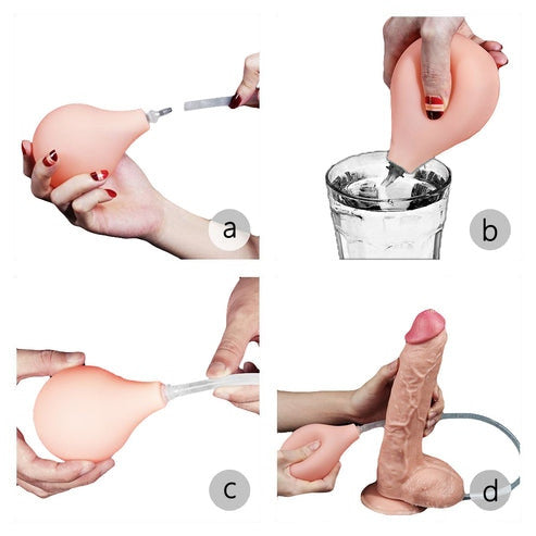 Dildo extreme xxl scquirtante flessibile con testicoli lovetoy