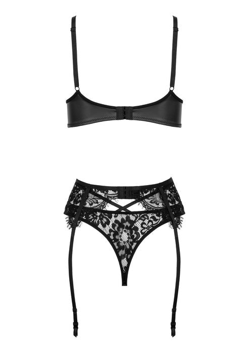 Intimo erotico in simil pelle sexy set 3pz kotek