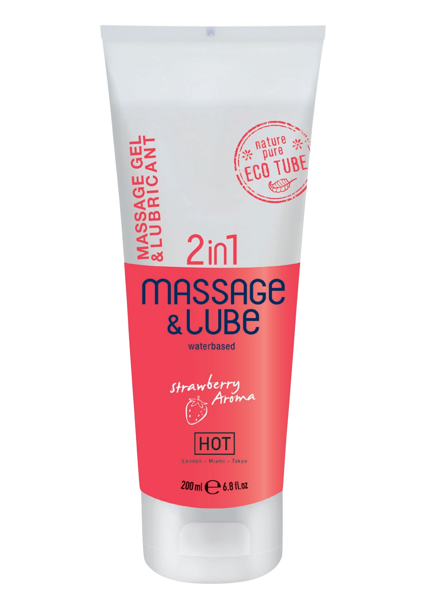 Lubrificante Fragola 200 ml Massage & Glide Gel 2in1 hot