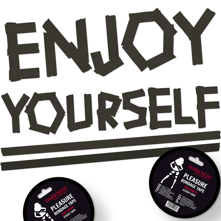 Nastro adesivo bondage costrittivo bdsm nero 15 M