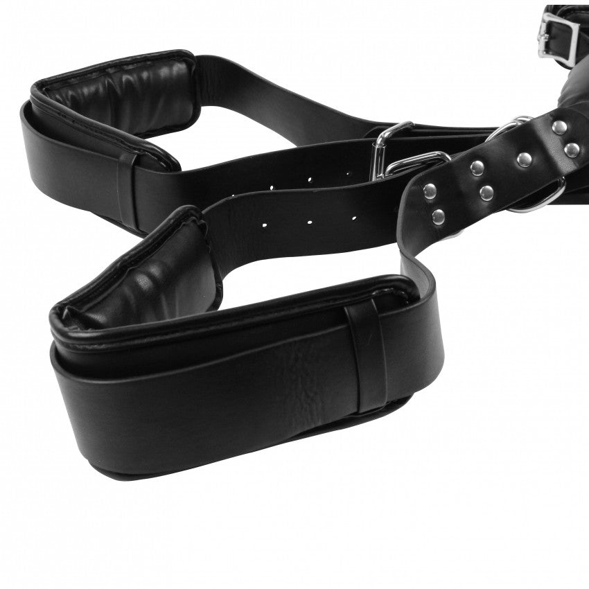 Fascia con manette per polsi e cosce Padded Thigh Sling with Hand Cuffs Black