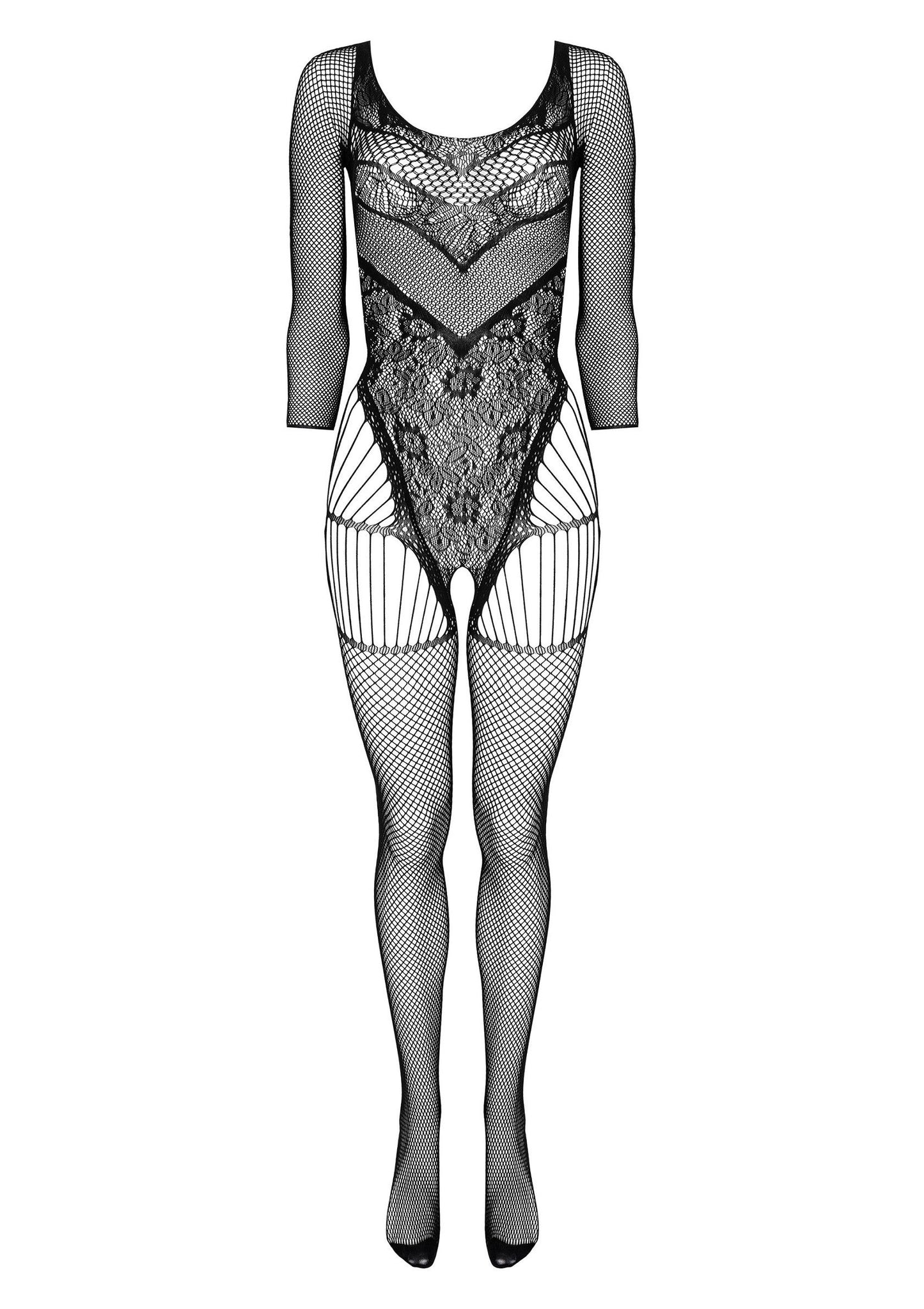 Tutina in pizzo nero bodystocking erotico Kotek