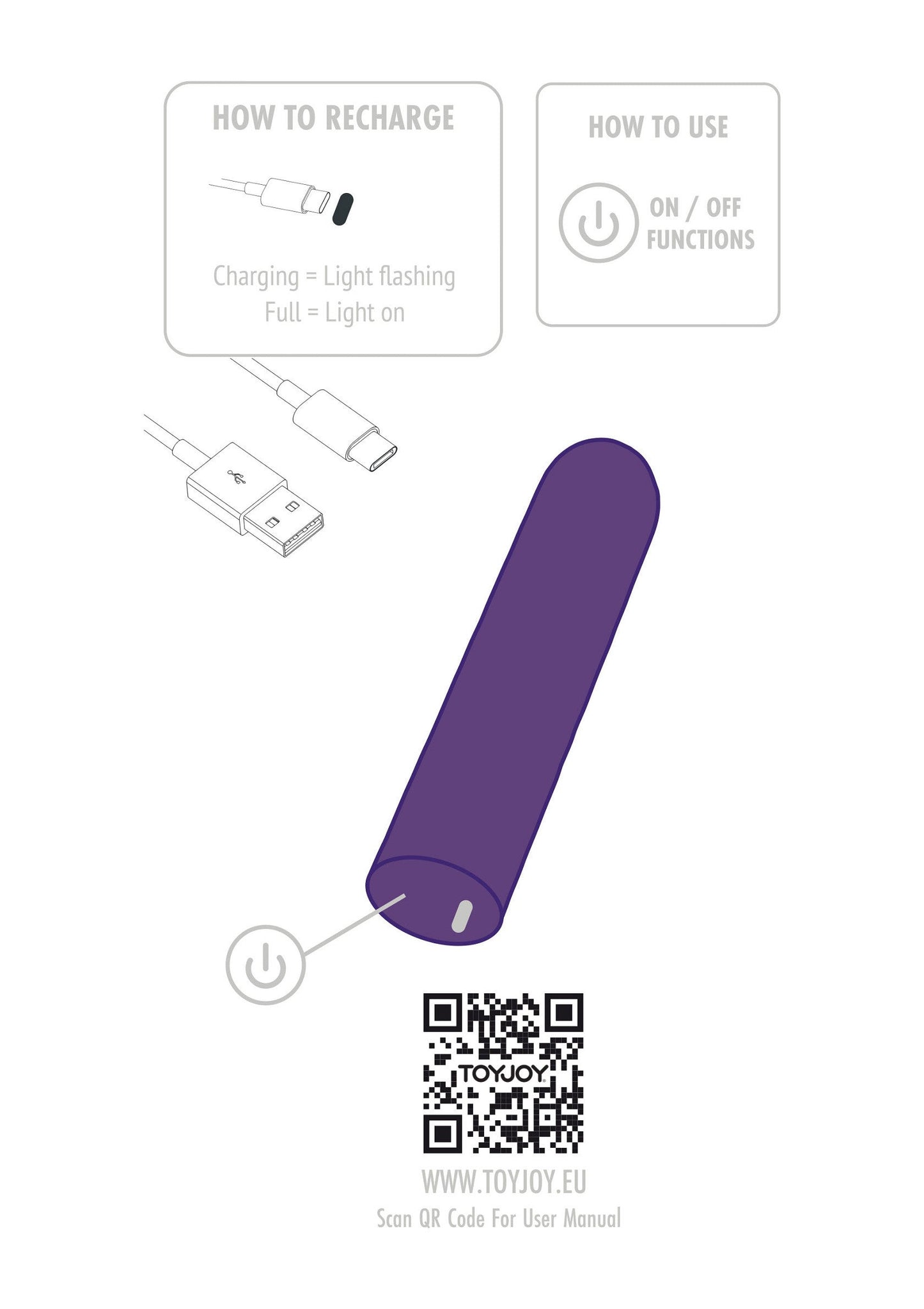 Vibratore bullet ricaricabile 3 pz Pocket Stimulatore ToyJoy