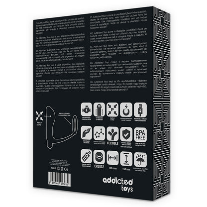 ADDICTED TOYS - Anello Per Pene con Telecomando Plug Anale Ricaricabile Nero