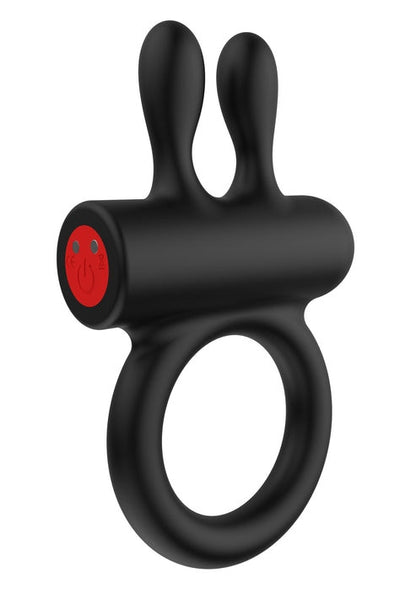 Anello fallico vibrante con stimolatore per clitoride in silicone per coppie hidden desire