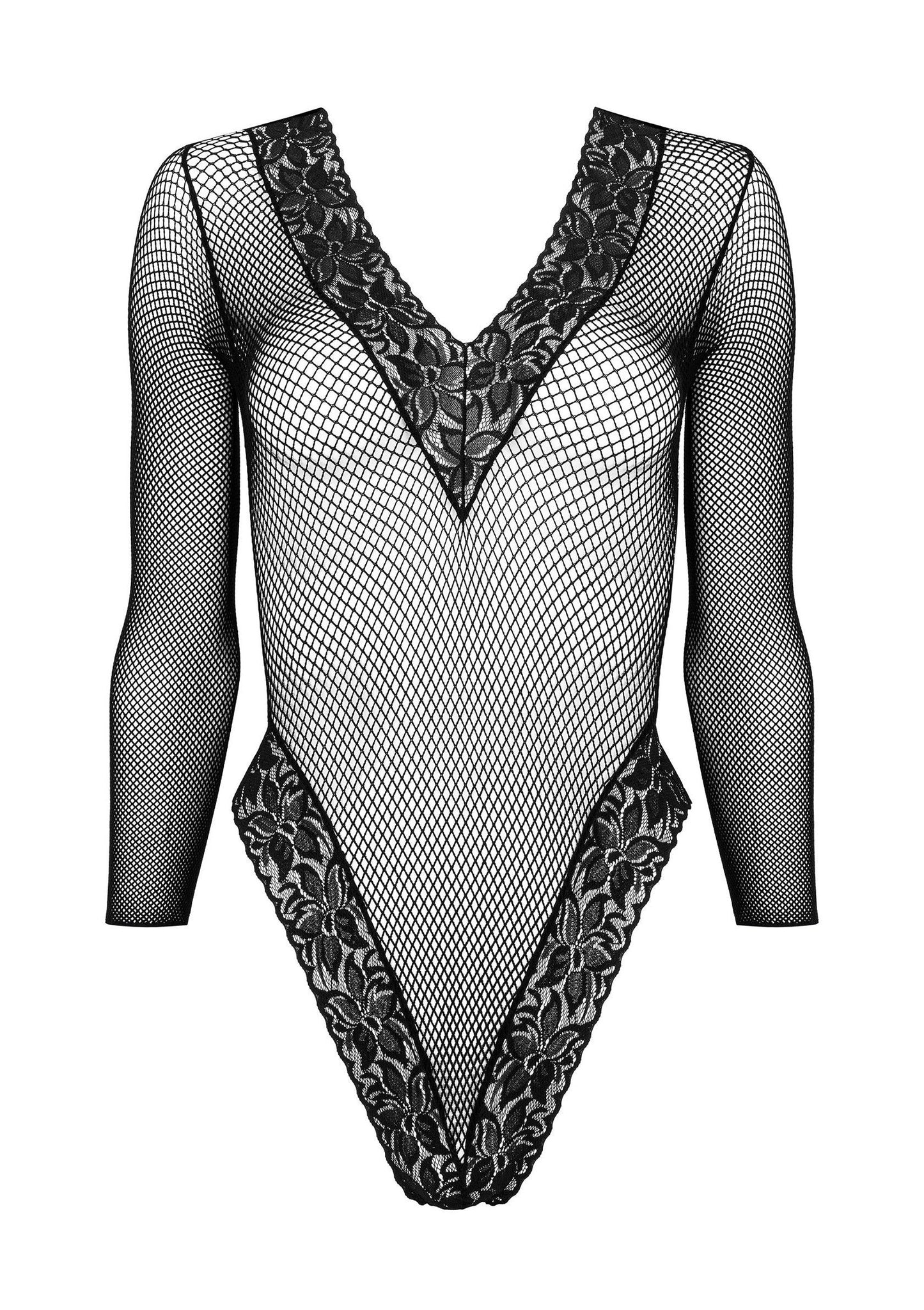 Body in pizzo nero con scollatura Kotek