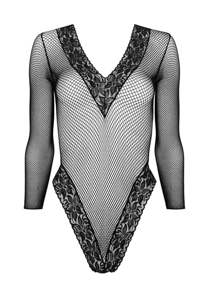 Body in pizzo nero con scollatura Kotek