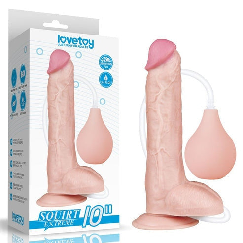 Dildo extreme xxl scquirtante flessibile con testicoli lovetoy