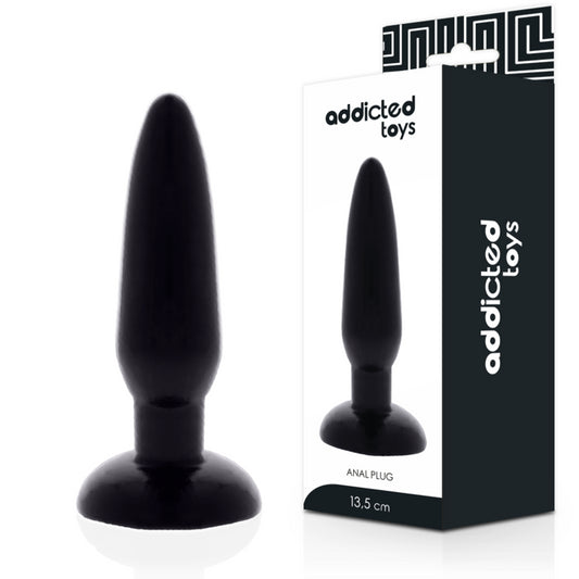 Dildo liscio nero plug anale Addicted Toys