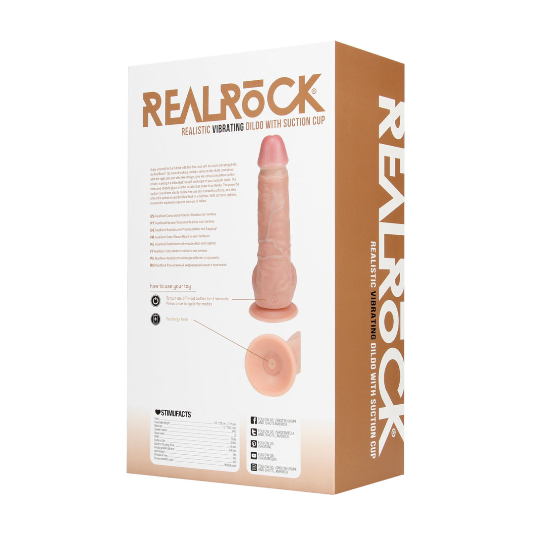 Dildo vibrante realistico con ventosa RealRock ricaricabile