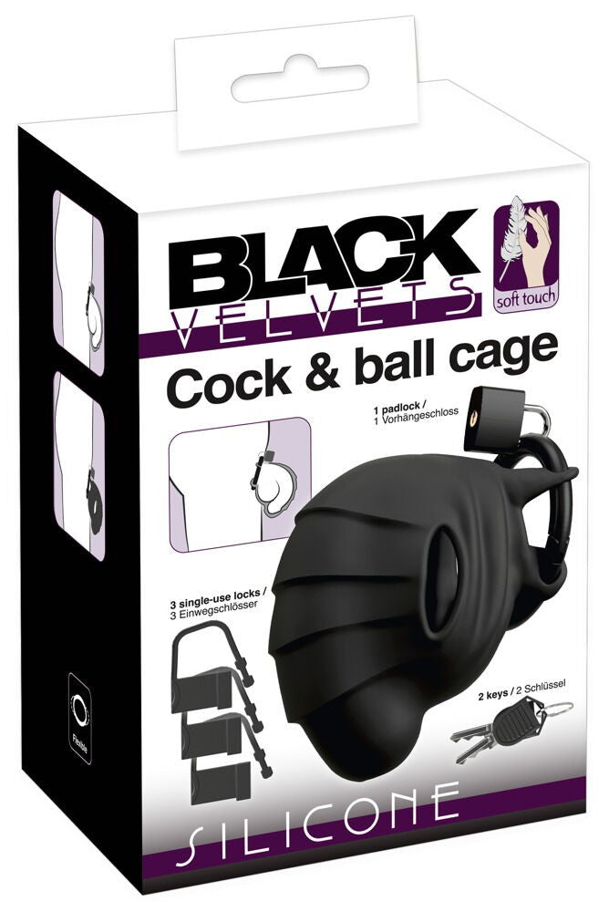Gabbia di castità per pene in silicone Cock & Ball Cage