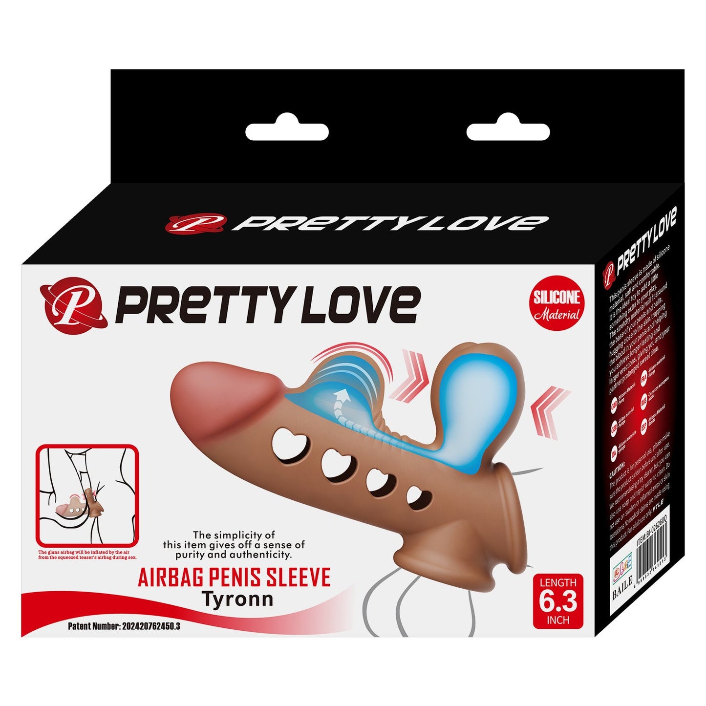 Guaina indossabbile prolunga pene in silicone gonfiabile pretty love