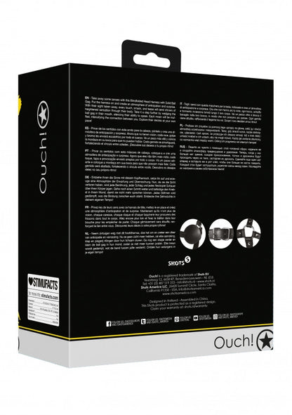 Imbracatura viso con maschera occhi e morso Blindfolded Head Harness with Solid Ball Gag Black