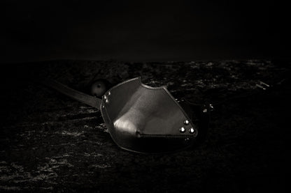 Imbracatura viso con morso Head Harness with Mouth Cover and Breath Ball Gag Black