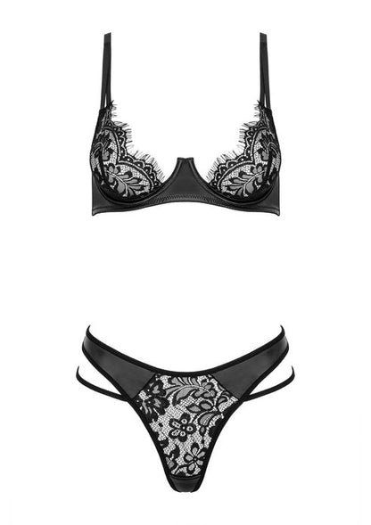 Intimo donna set 2 pz reggisseno con ferretto e tanga sexy kotek