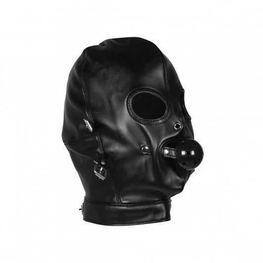 Maschera con morso Blindfolded Mask with Breathable Ball Gag Black