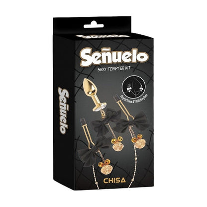 Pinze per capezzoli e plug anale kit bondage 3 pz chisa novelties