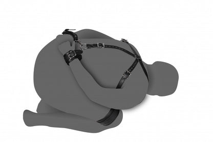 Set costrittivo per polsi e cosce Body Harness with Thigh and Hand Cuffs Black
