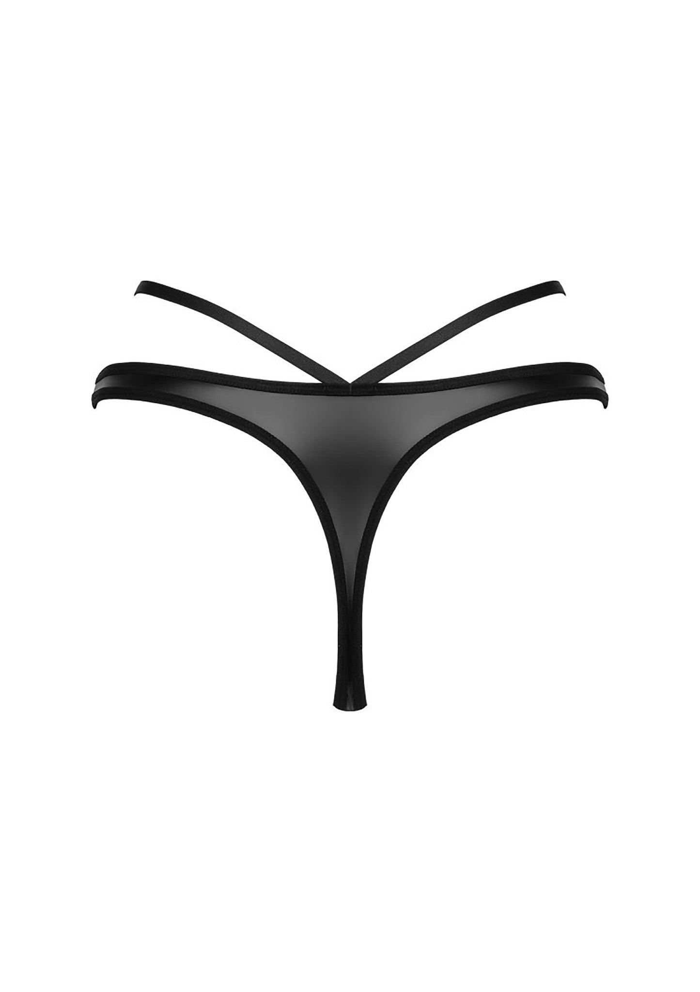Slip in tessuto wetlook Blackelia string black