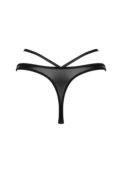 Slip in tessuto wetlook Blackelia string black