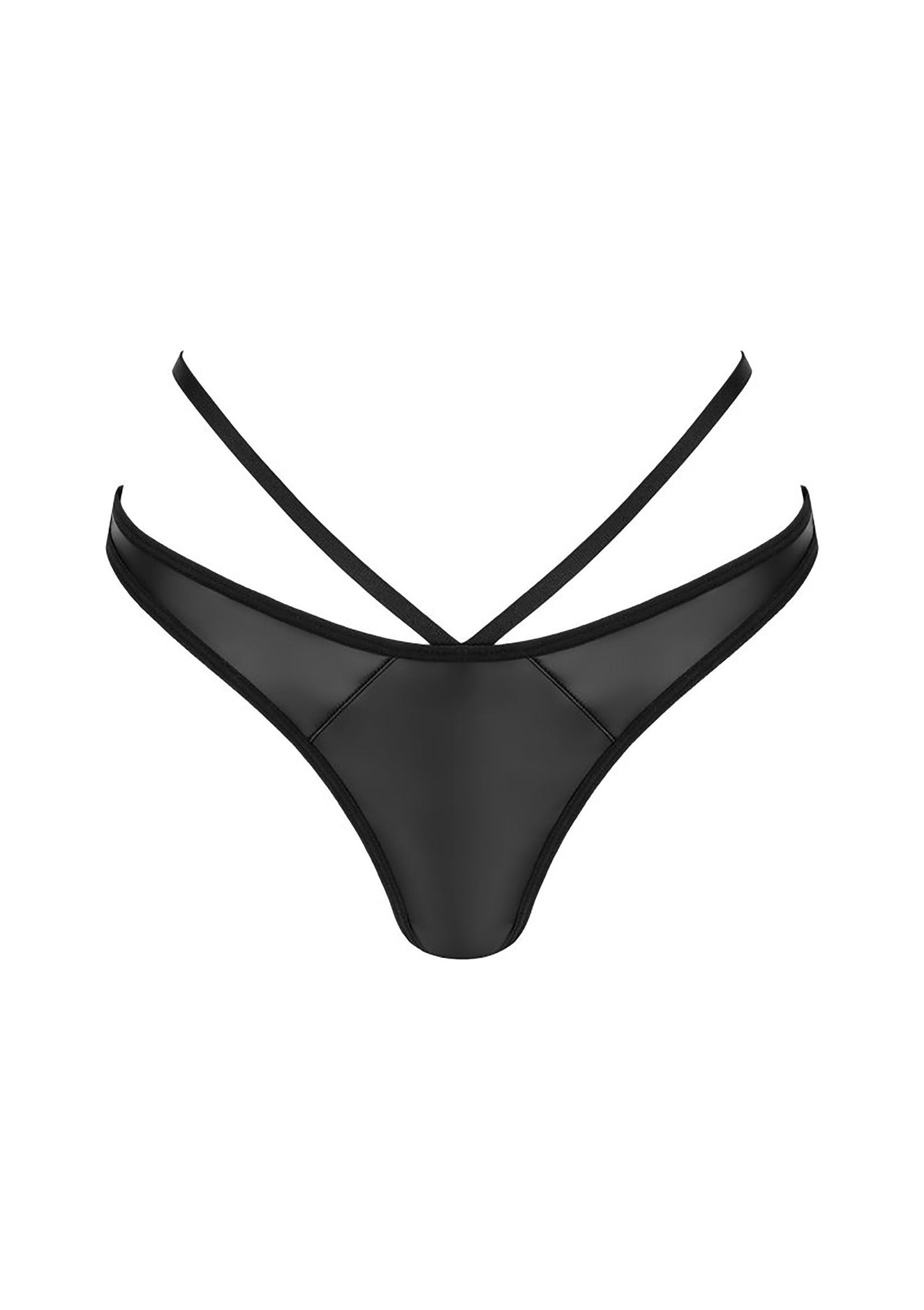 Slip in tessuto wetlook Blackelia string black