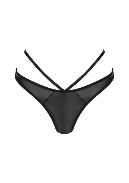 Slip in tessuto wetlook Blackelia string black