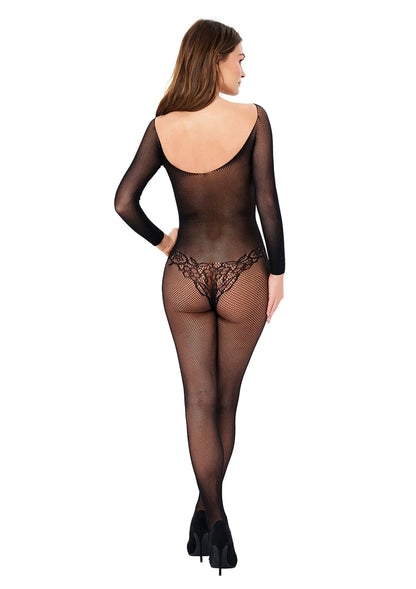 Tutina in pizzo nero bodystocking kotek
